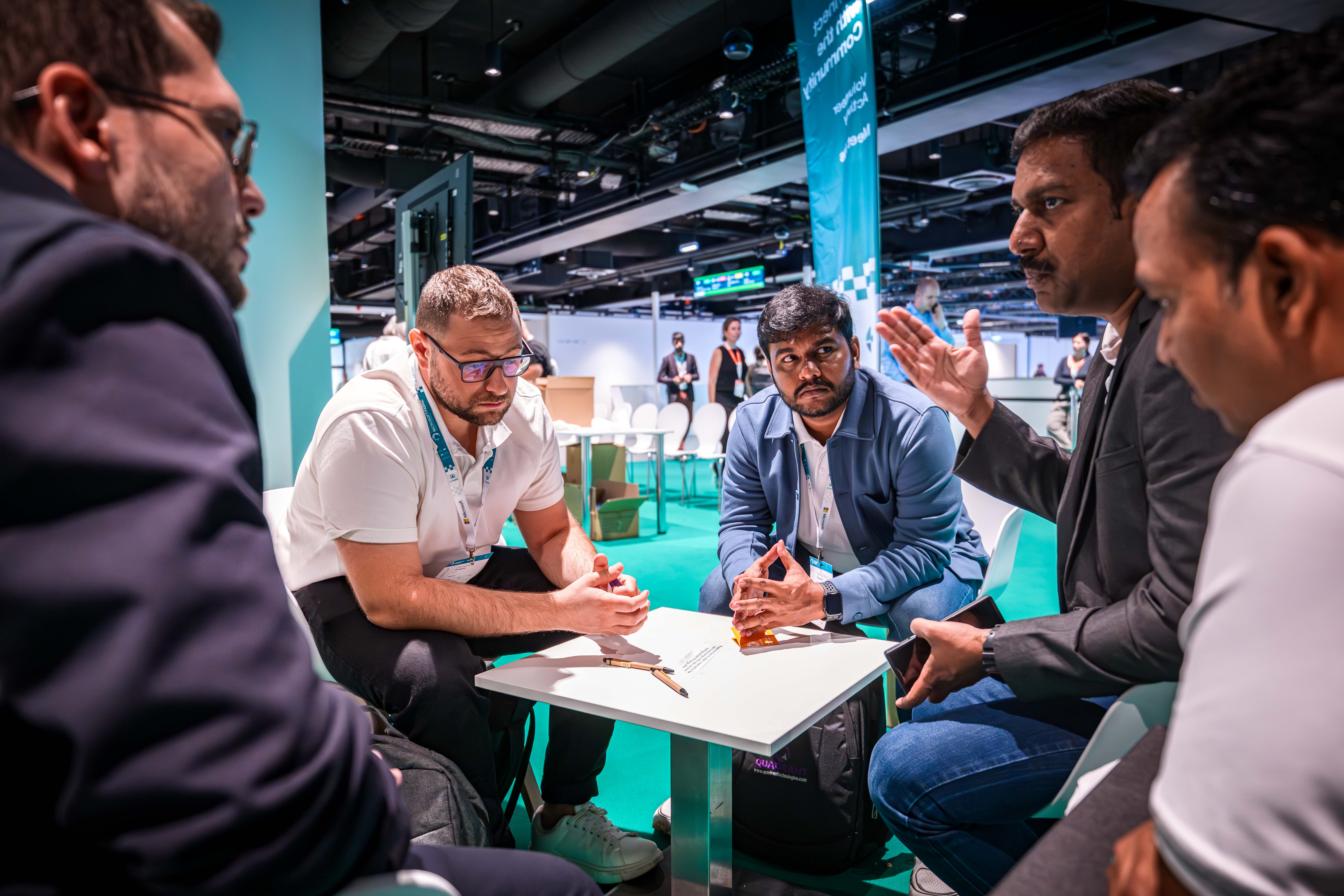 Falcon group of men discussing and chatting