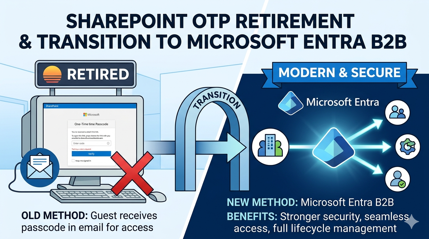 Retirement of SharePoint One-Time Passcode (SPO OTP) and transition to Microsoft Entra B2B