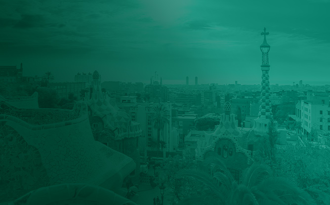Fabcon26 Image card background - Barcelona with green overlay