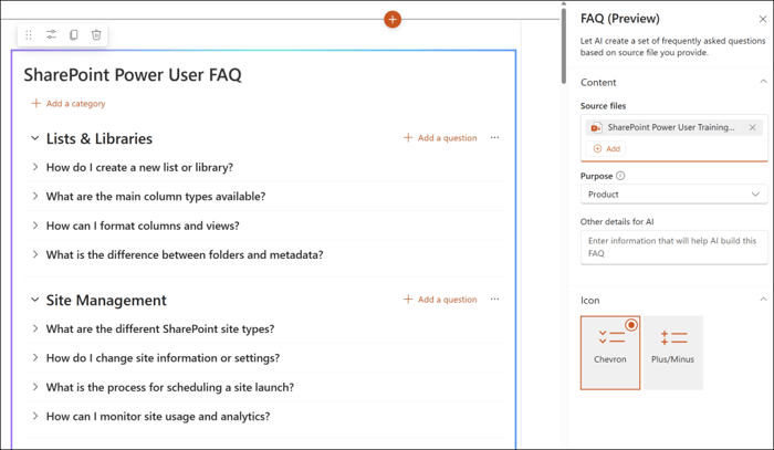 SharePoint’s New FAQ Web Part: Powered by Copilot